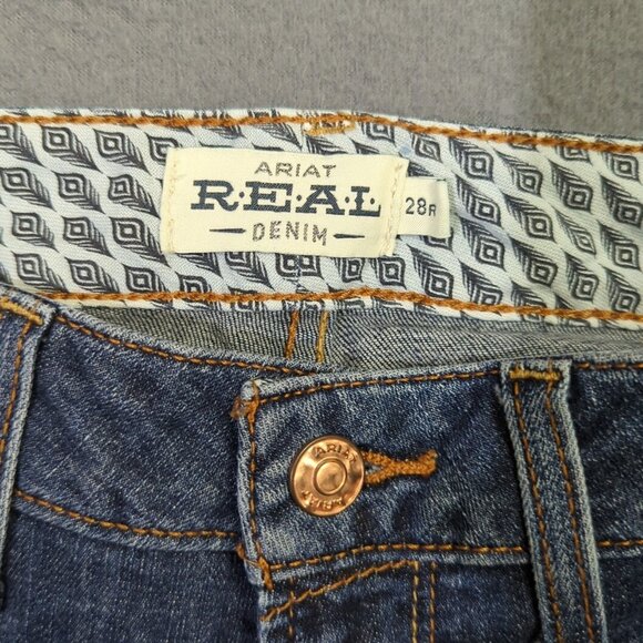 Ariat Jeans Women's 28R Blue R.E.A.L. High Rise Brynlee Flare Western Denim - Picture 9 of 12